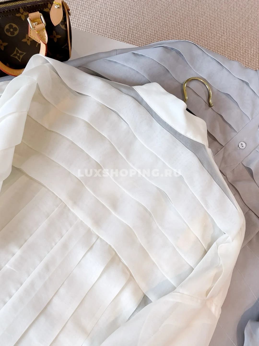 Louis Vuitton Рубашка из шелка в полоску Utility белая - фото 5