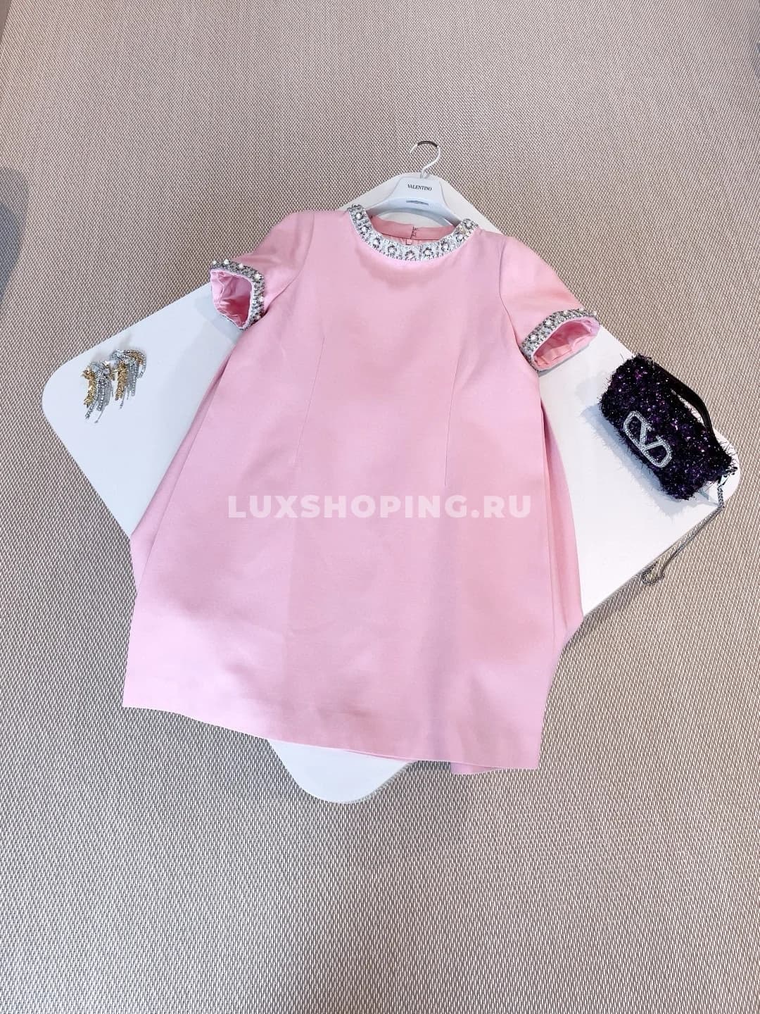 Valentino мини-платье из вышитого крепа - фото 2