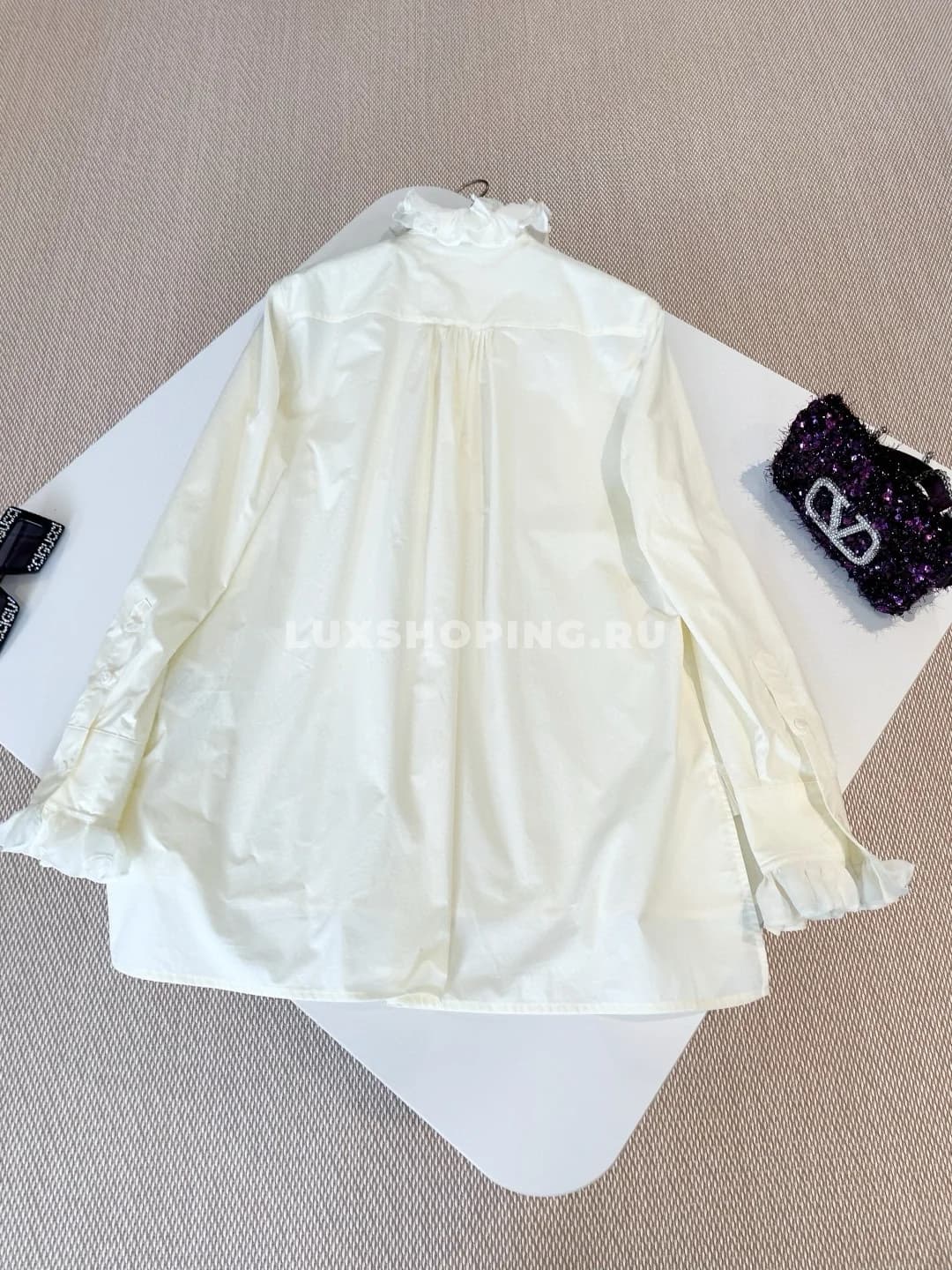 Valentino  Элегантная рубашка из хлопка с кружевной отделкой - фото 10