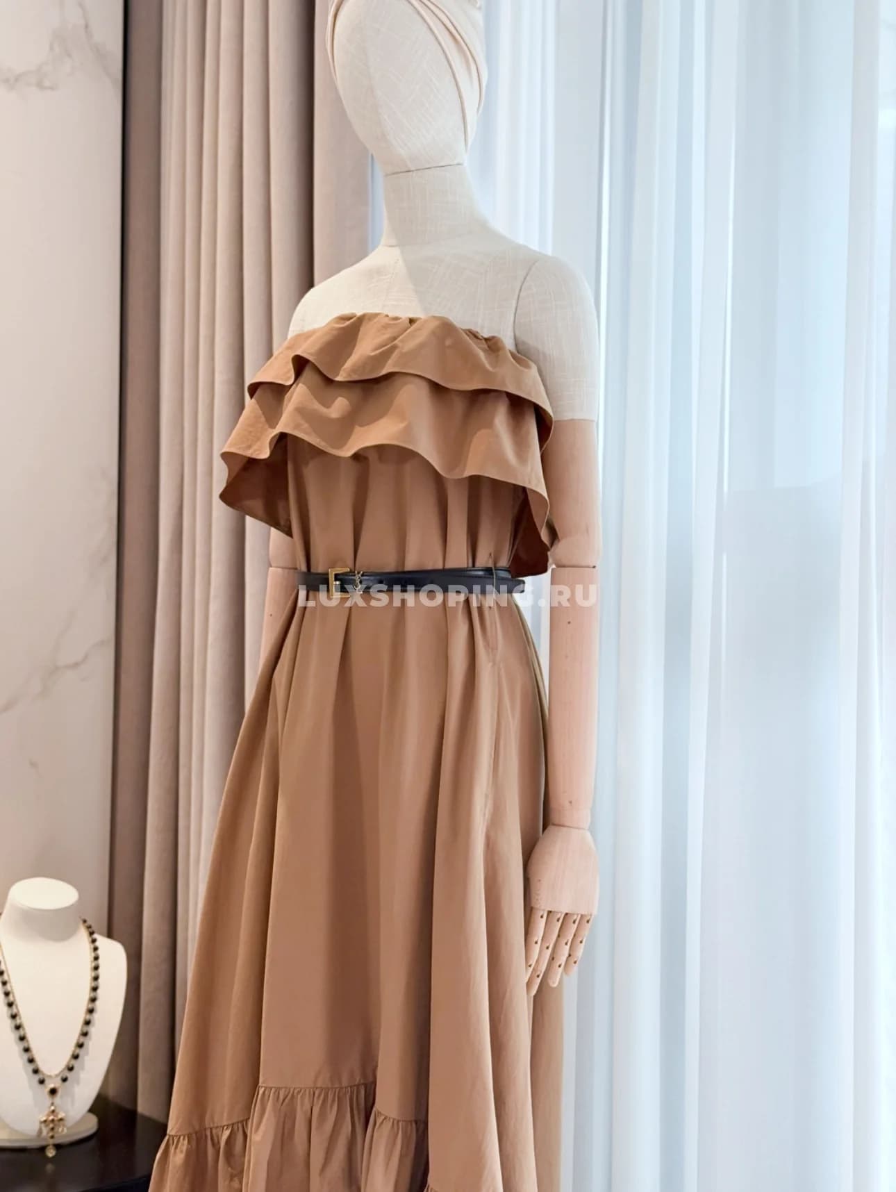 Saint Laurent Ультрадлинное Бюстье-Платье с А-силуэтом - фото 4