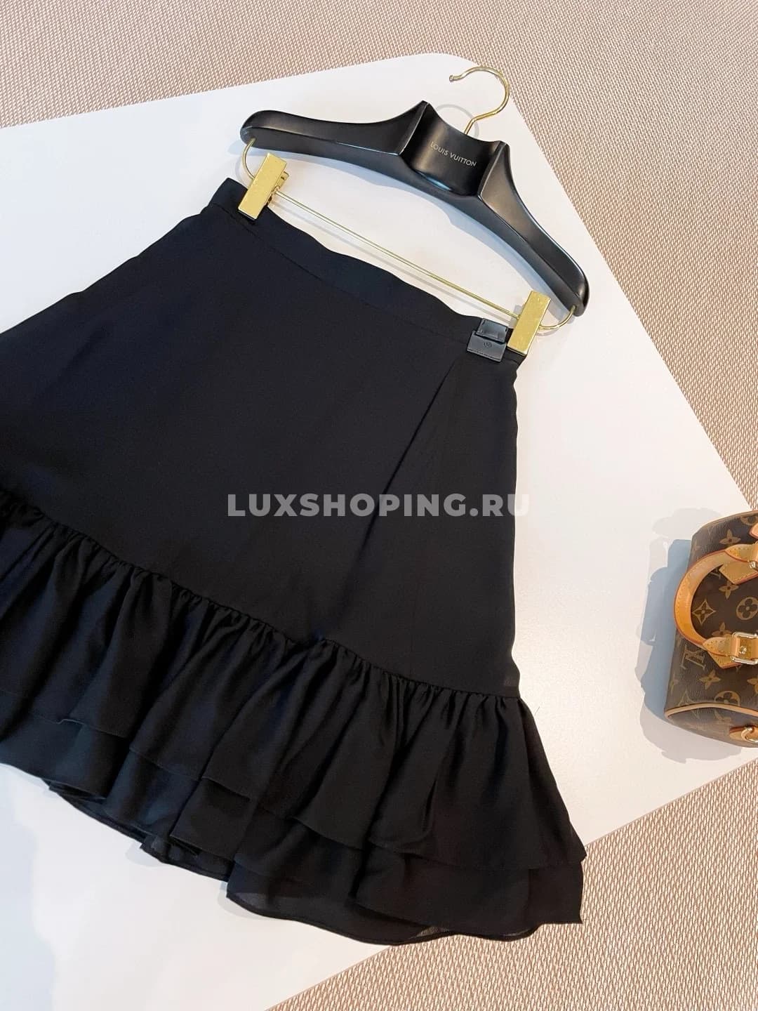 Louis Vuitton Шелковая юбка с фирменным принтом и поясом LV Circle - фото 6