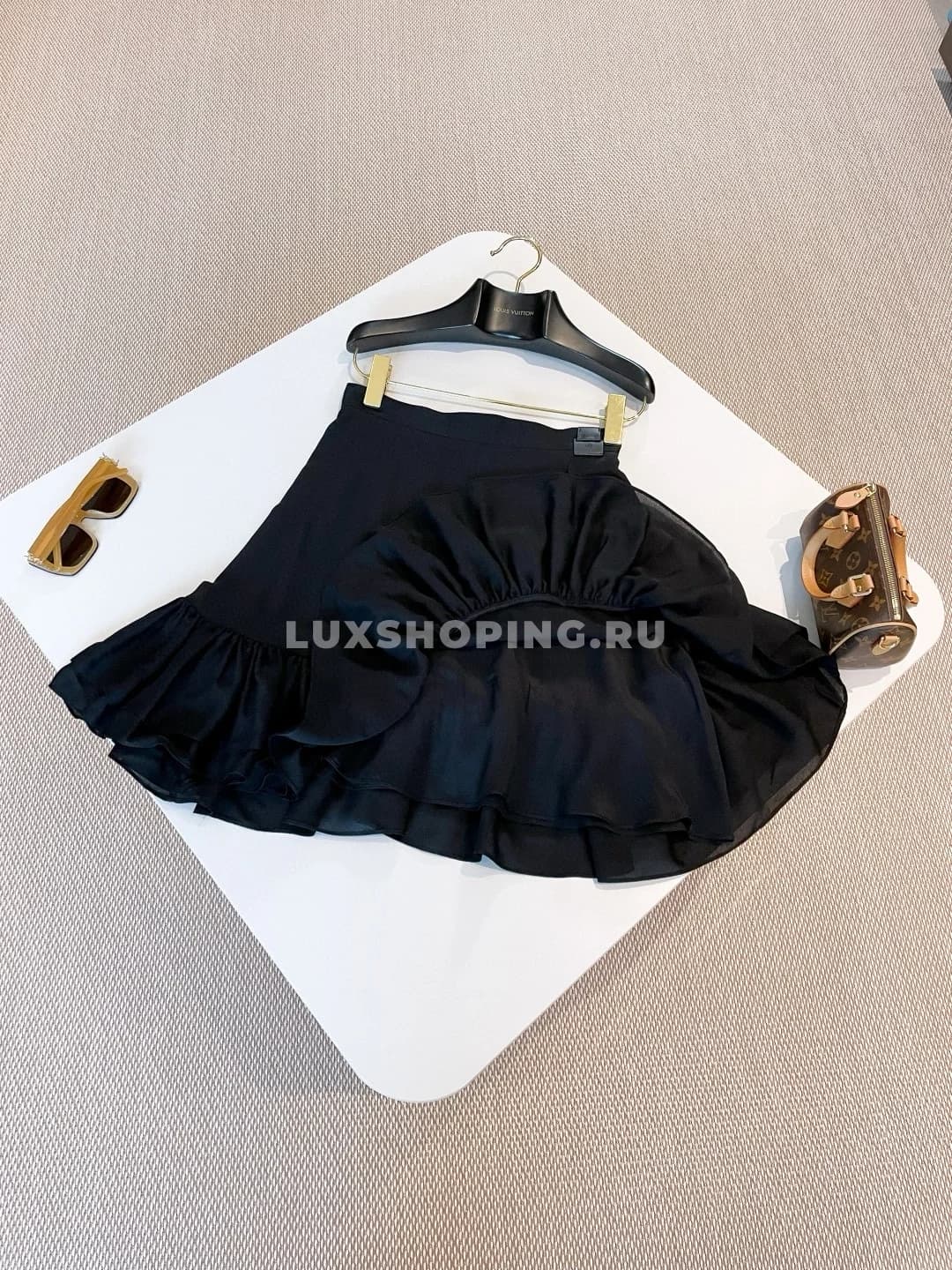 Louis Vuitton Шелковая юбка с фирменным принтом и поясом LV Circle - фото 7