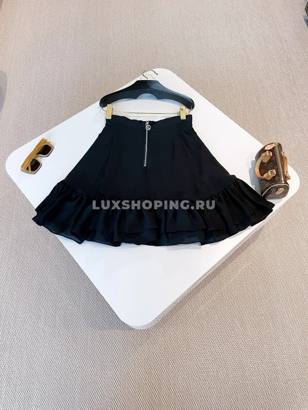 Louis Vuitton Шелковая юбка с фирменным принтом и поясом LV Circle - фото 9