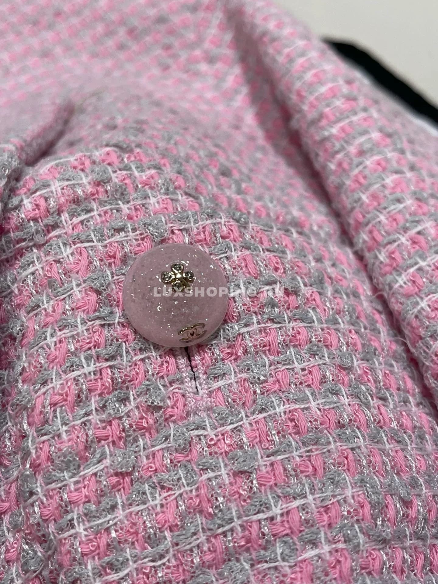 CHANEL Короткий жакет с поясом в нежном розовом оттенке - фото 13