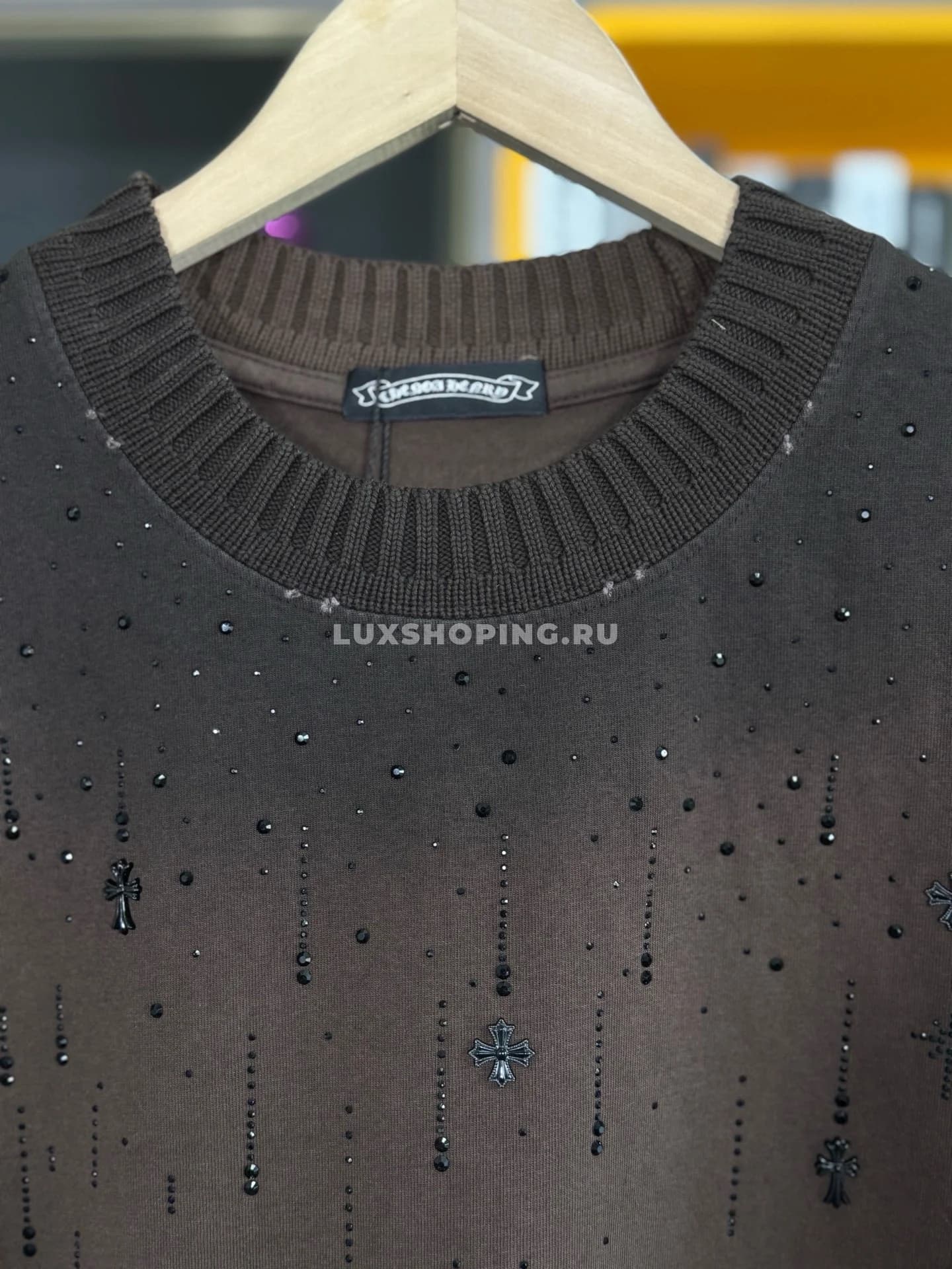 Chrome Hearts Футболка дип-дай градиент Кофе - фото 4