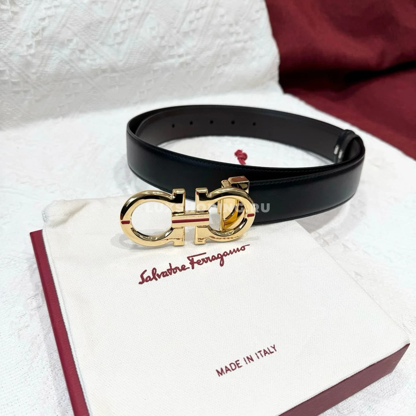 Мужской ремень Salvatore Ferragamo, 3.5 см gold - фото 4