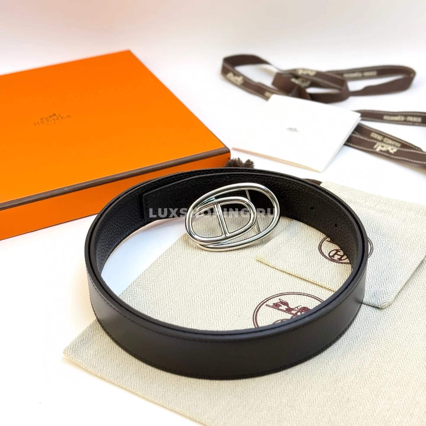 Hermès Мужской ремень Odyssee Togo 32мм silver - фото 2