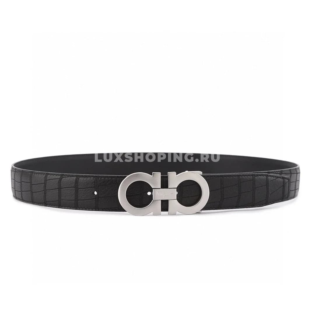 Мужской ремень Salvatore Ferragamo, 3.5см silver - фото 3