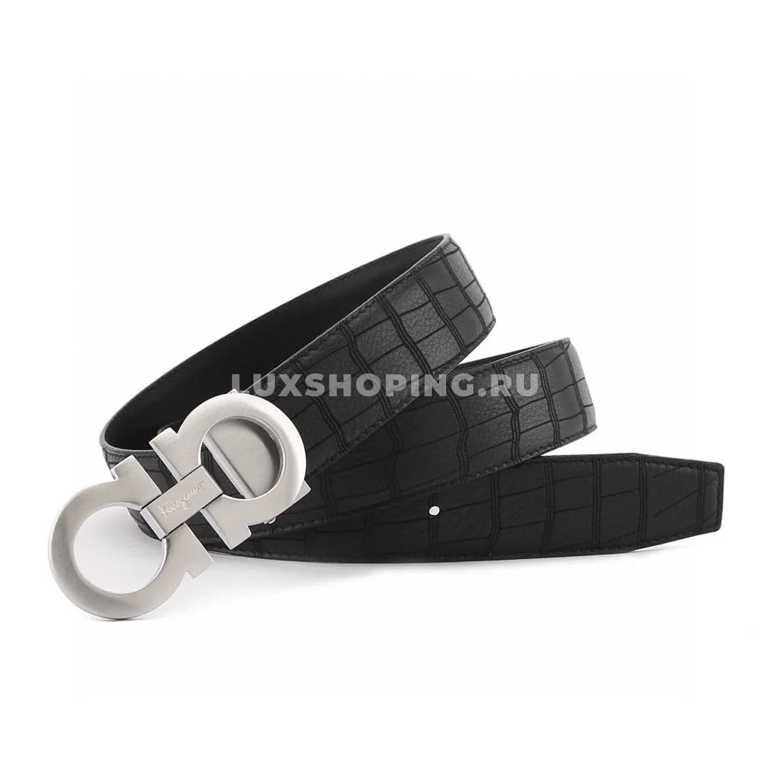 Мужской ремень Salvatore Ferragamo, 3.5см silver - фото 6