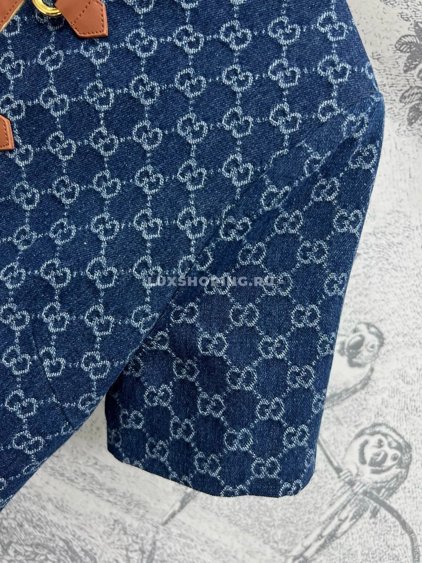 Gucci Джинсовое платье с жаккардовым узором GG - фото 6