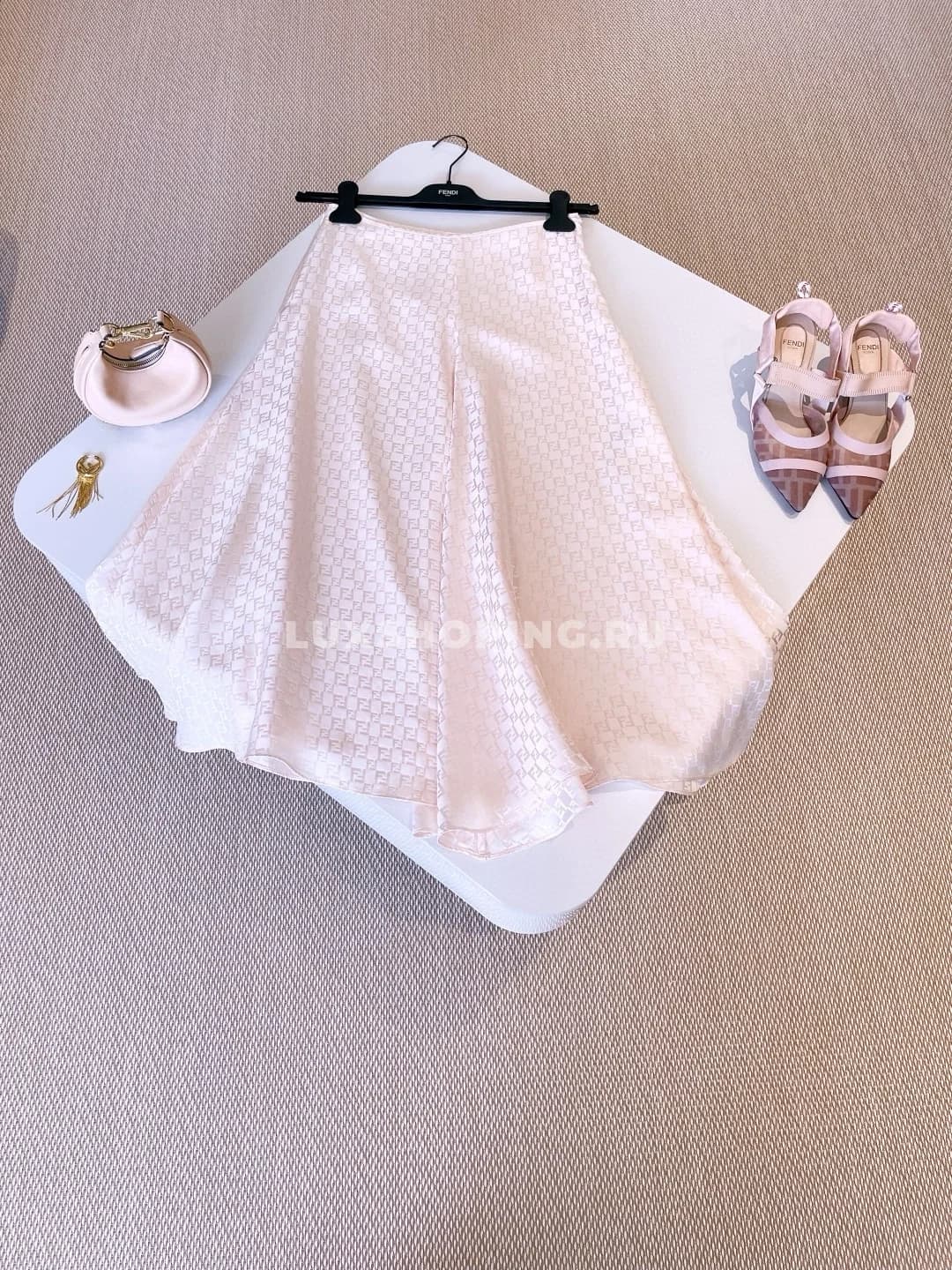 FENDI Юбка из шелка с принтом FF - фото 2