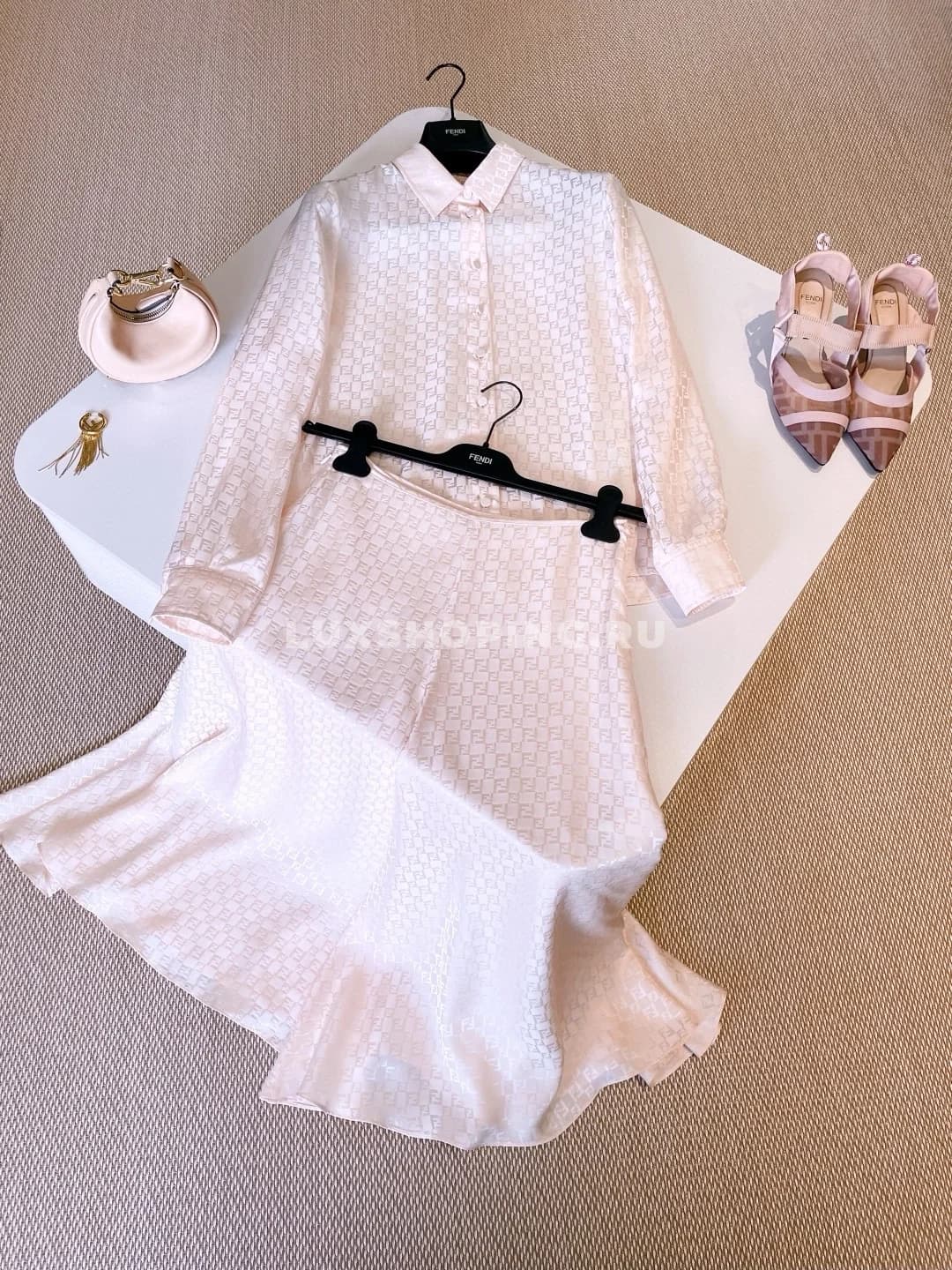 FENDI Юбка из шелка с принтом FF - фото 3