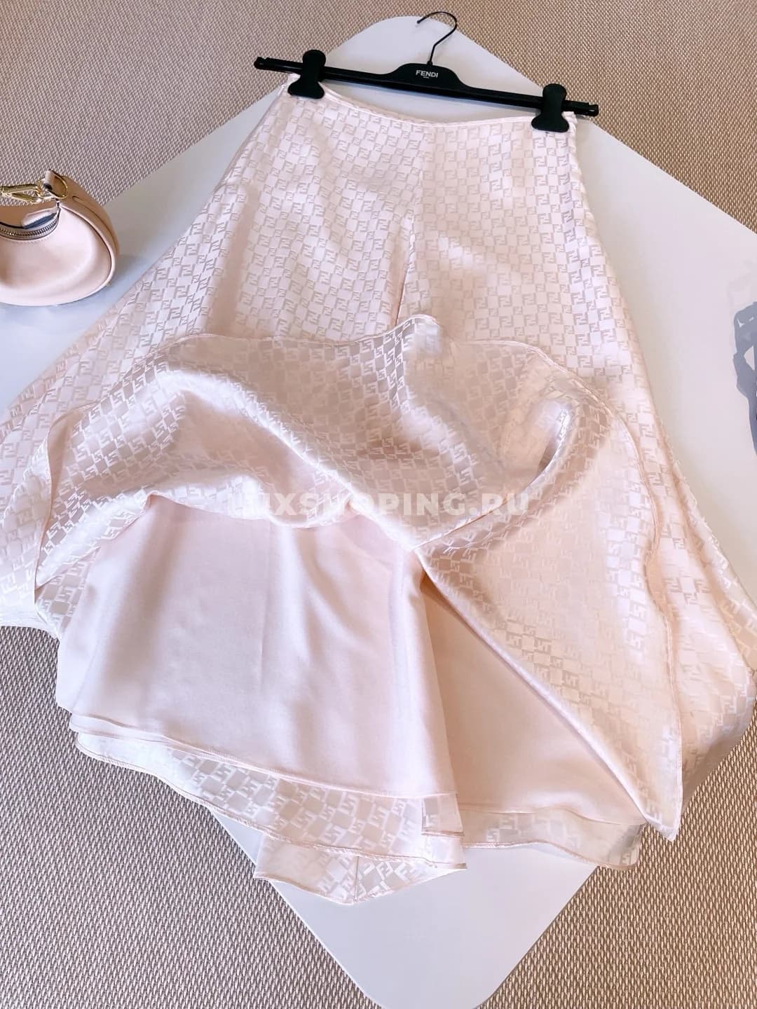 FENDI Юбка из шелка с принтом FF - фото 4