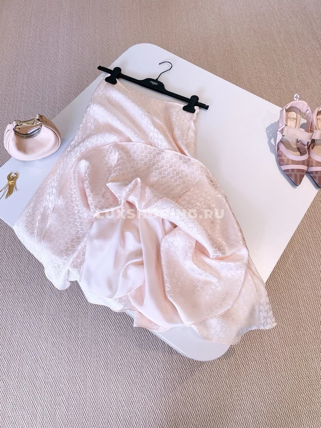 FENDI Юбка из шелка с принтом FF - фото 5