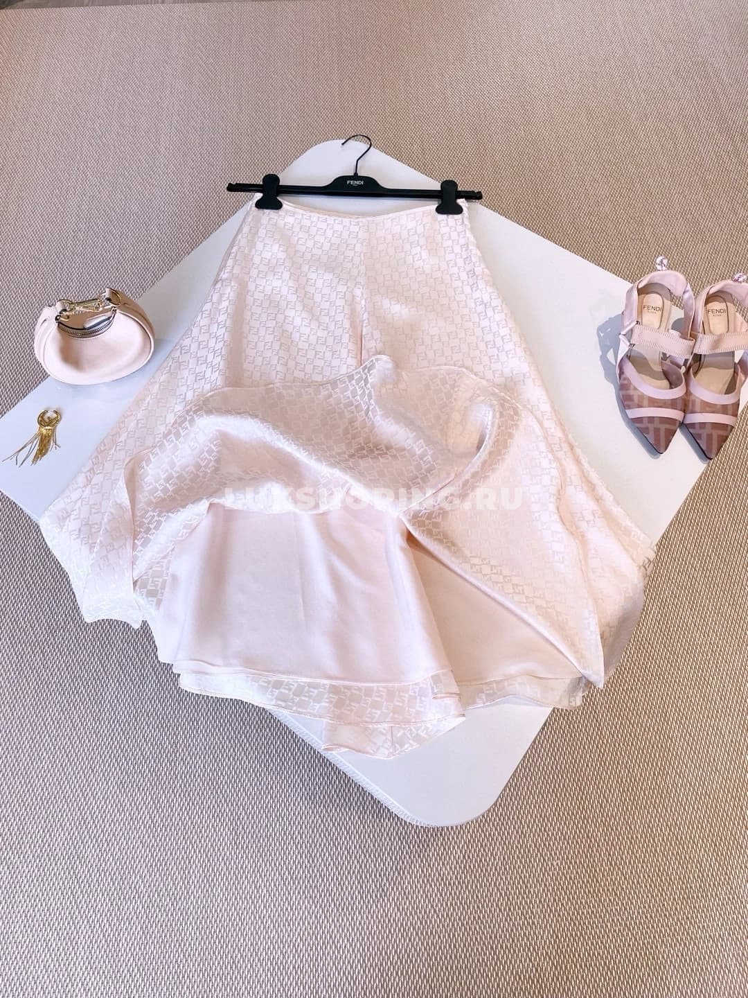 FENDI Юбка из шелка с принтом FF - фото 6