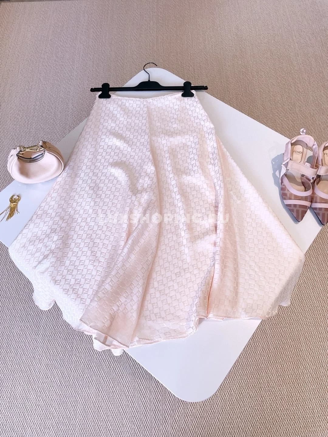 FENDI Юбка из шелка с принтом FF - фото 7