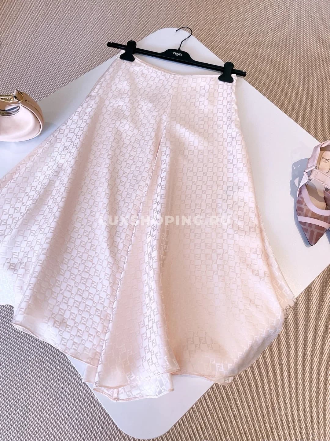 FENDI Юбка из шелка с принтом FF - фото 10