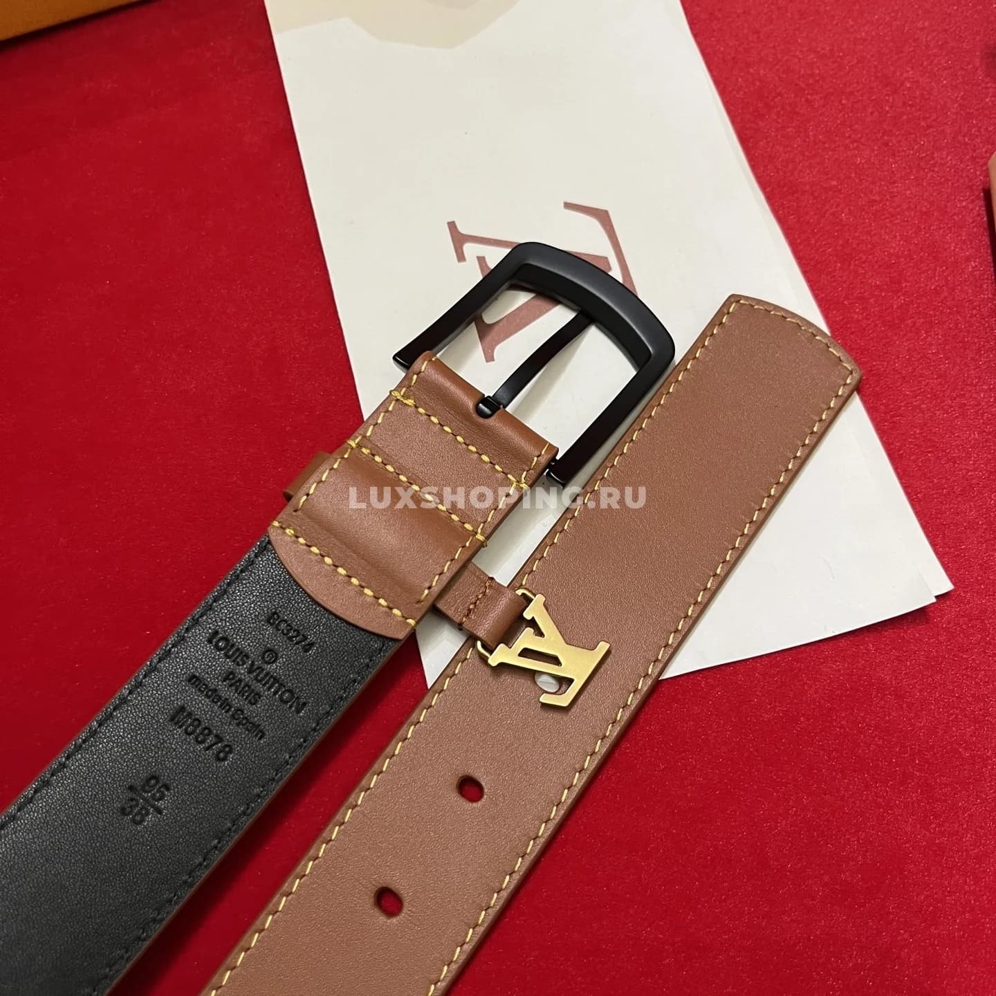 Мужской ремень Louis Vuitton 3.5см, коричневый black - фото 7