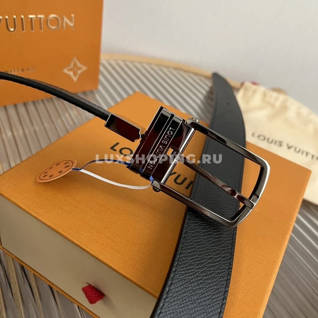 Мужской ремень Louis Vuitton 3.5см, черный black - фото 3