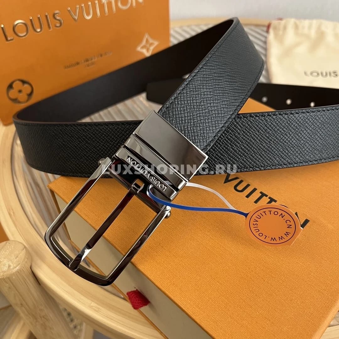 Мужской ремень Louis Vuitton 3.5см, черный black - фото 5