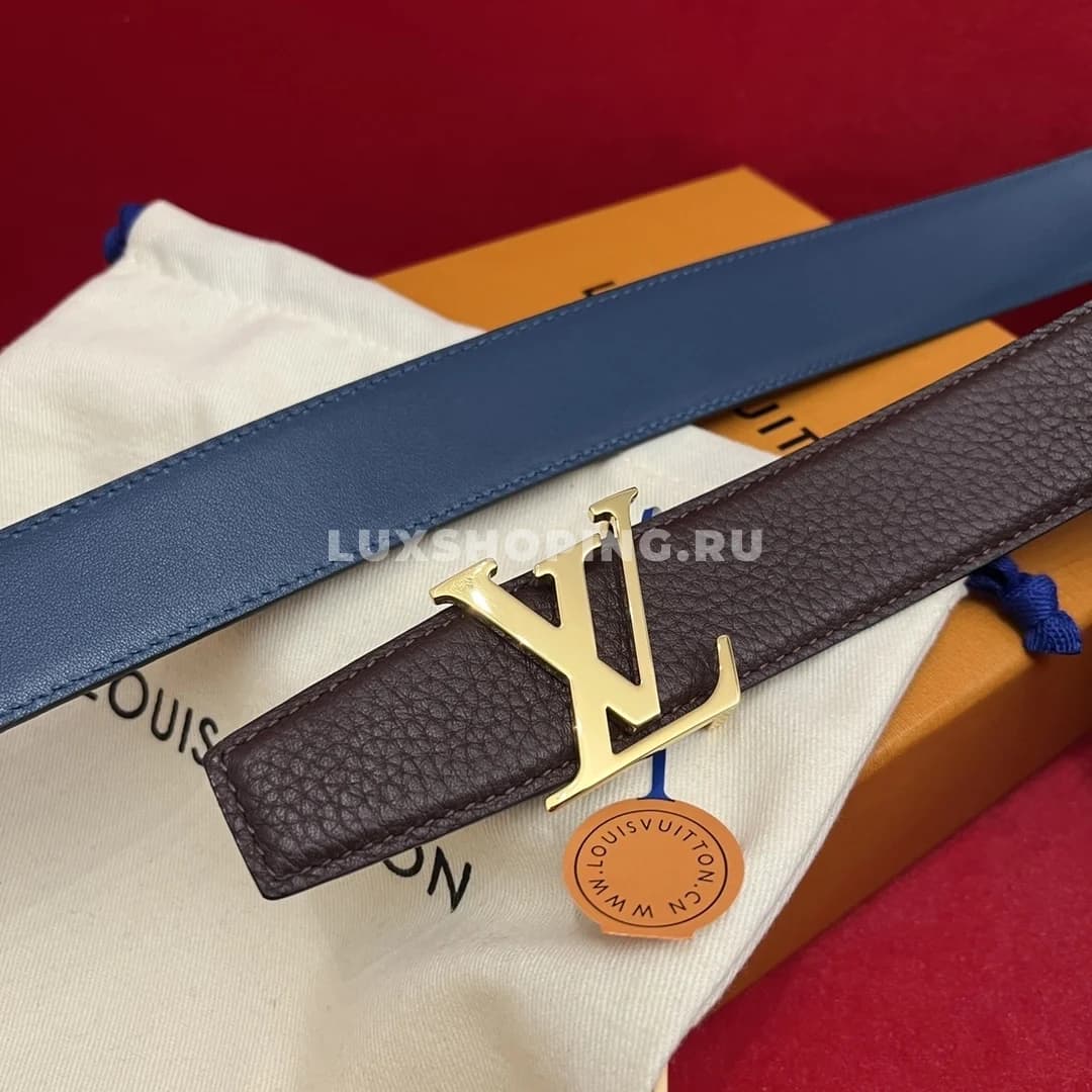 Мужской ремень LV 3.5см, бордо silver Lvjia - фото 3