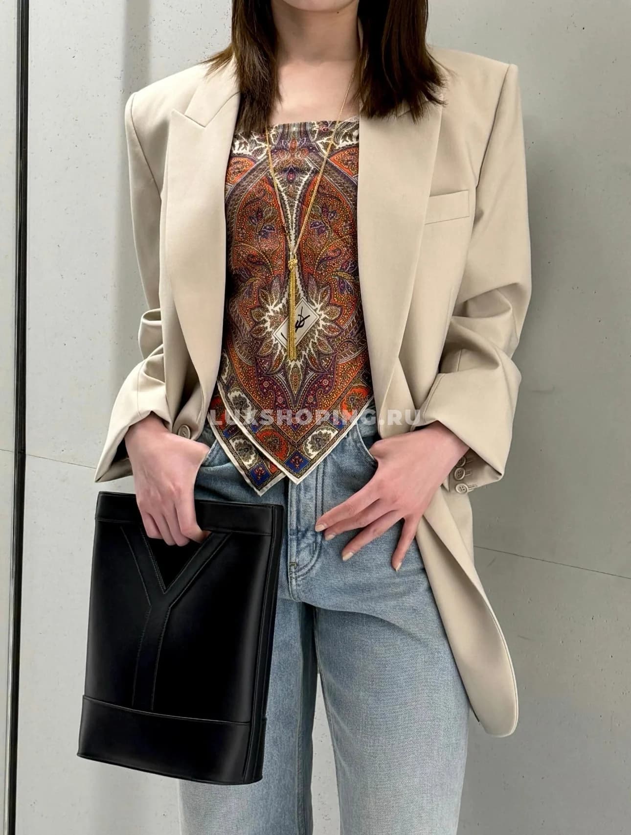 Saint Laurent Черная сумка Y - фото 10