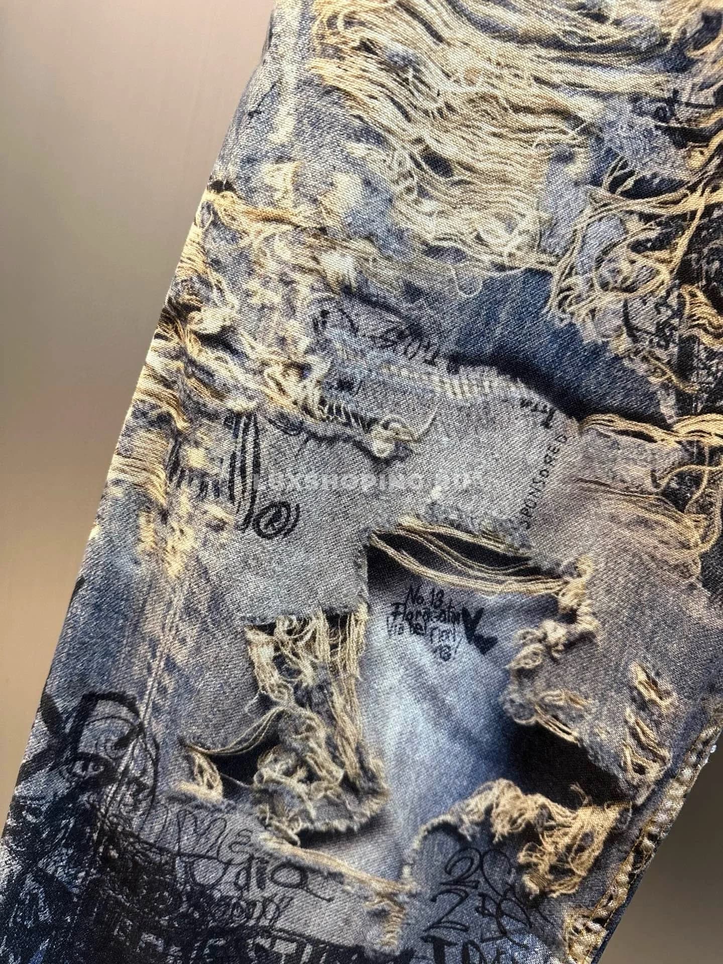 Acne Studios Джинсы с принтом "рваный граффити"  - фото 5