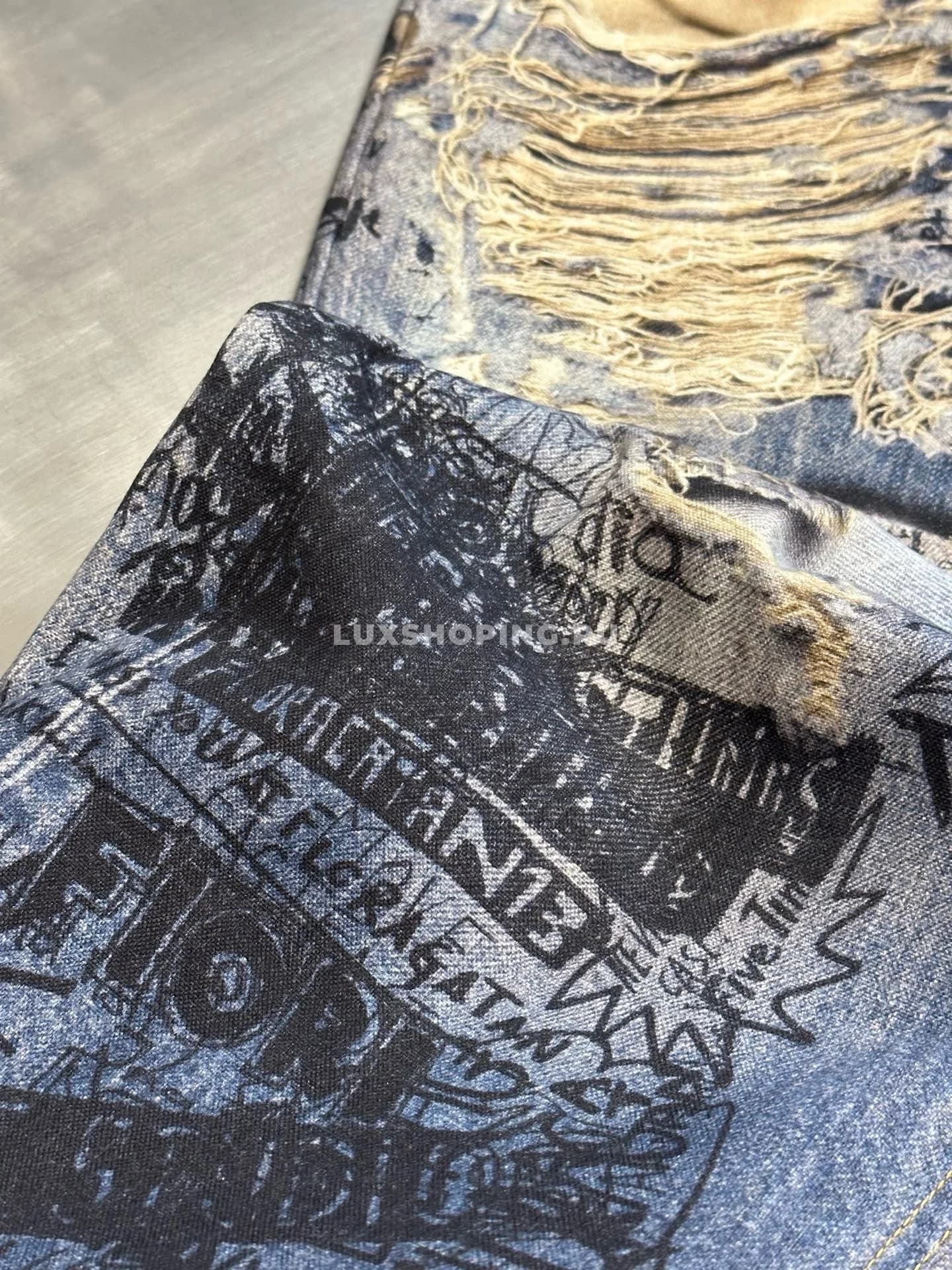 Acne Studios Джинсы с принтом "рваный граффити"  - фото 8