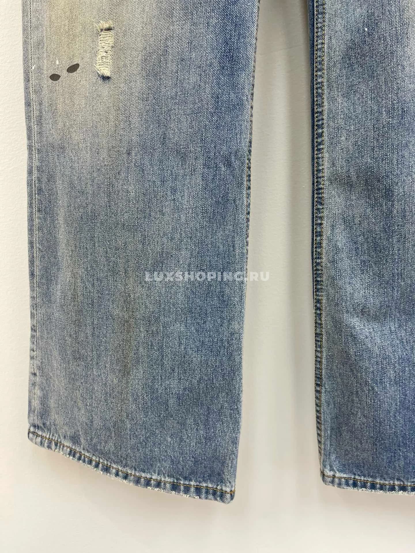 Acne Studios Джинсы с винтажным эффектоми и принтом "брызги краски" - фото 7