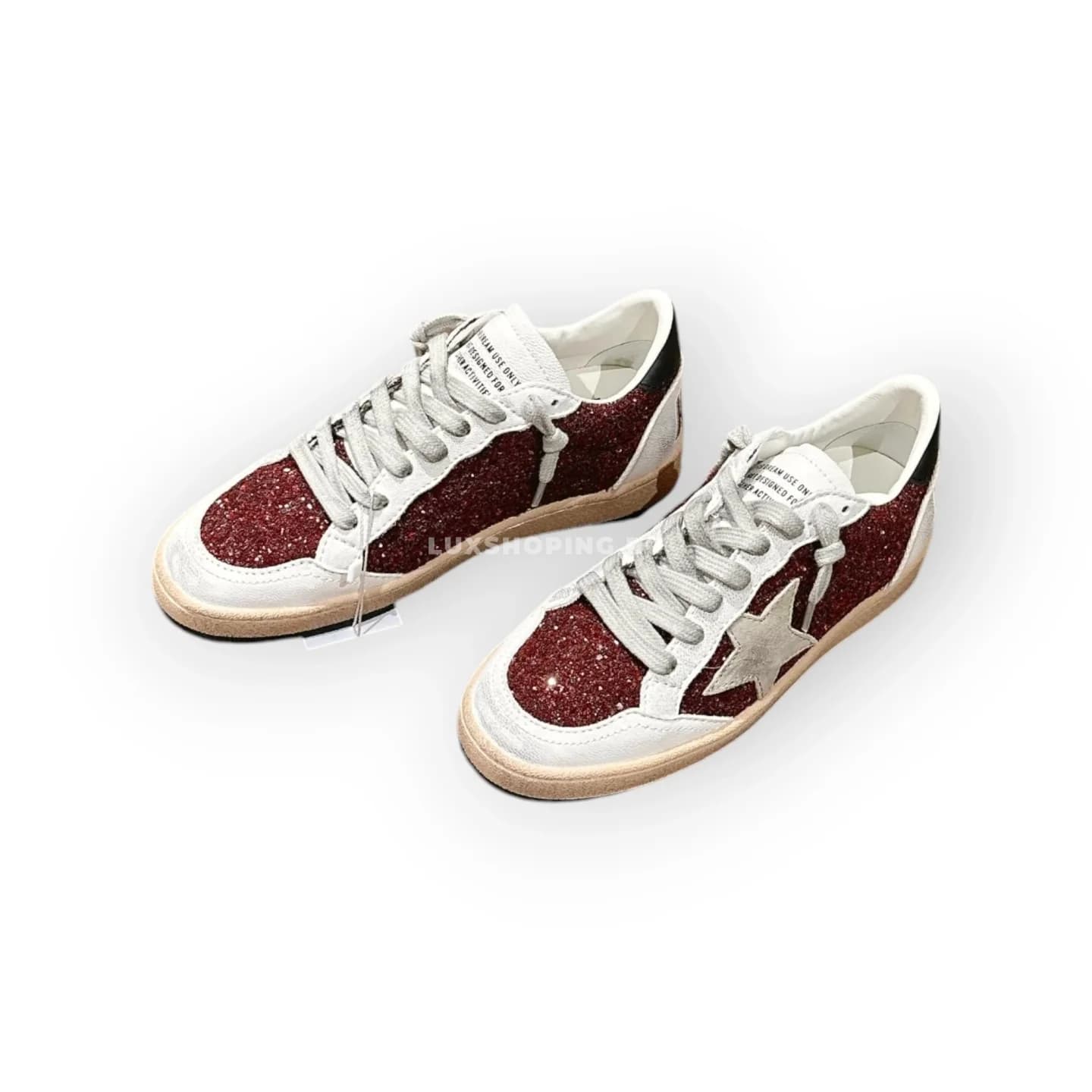 Кроссовки Golden Goose Superstar Sabot красные со стразами