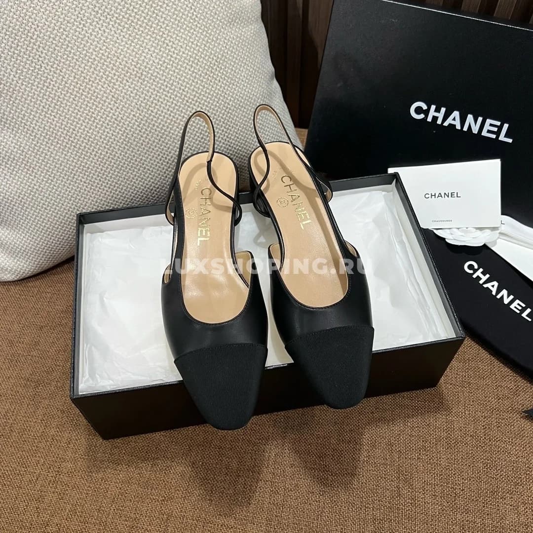 Босоножки Chanel черные на низкой платформе - фото 7