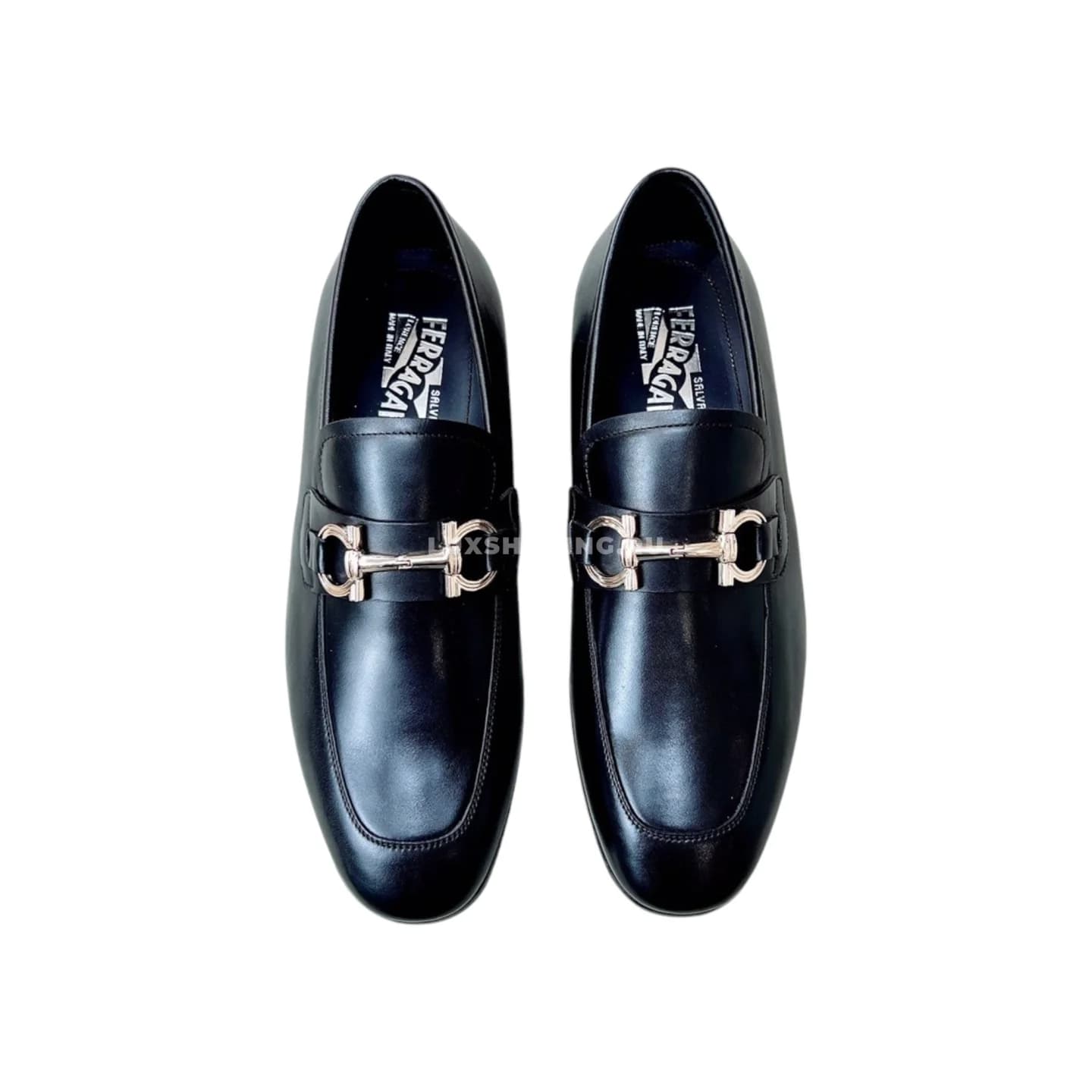 Мужские туфли Ferragamo черные, гладкая кожа