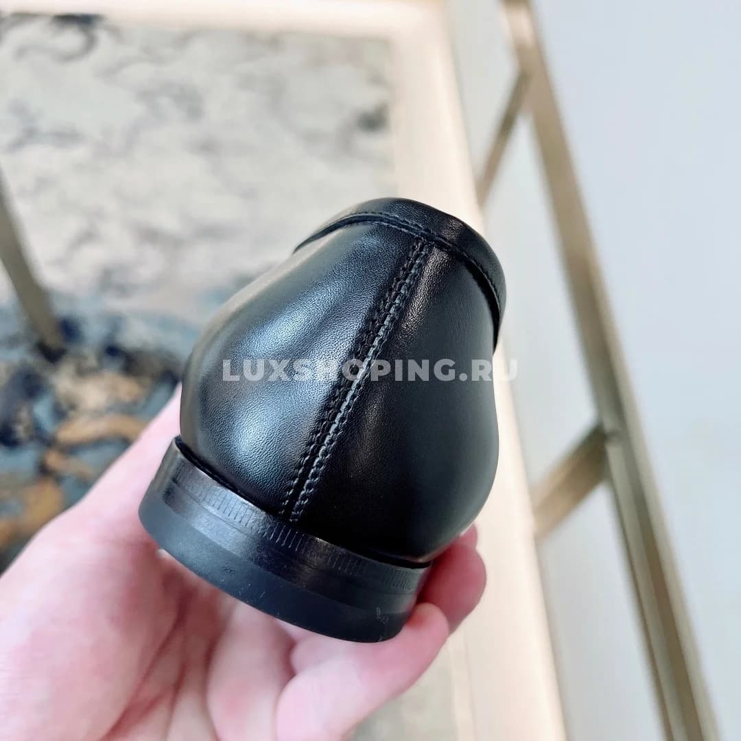 Мужские туфли Ferragamo черные, гладкая кожа - фото 3