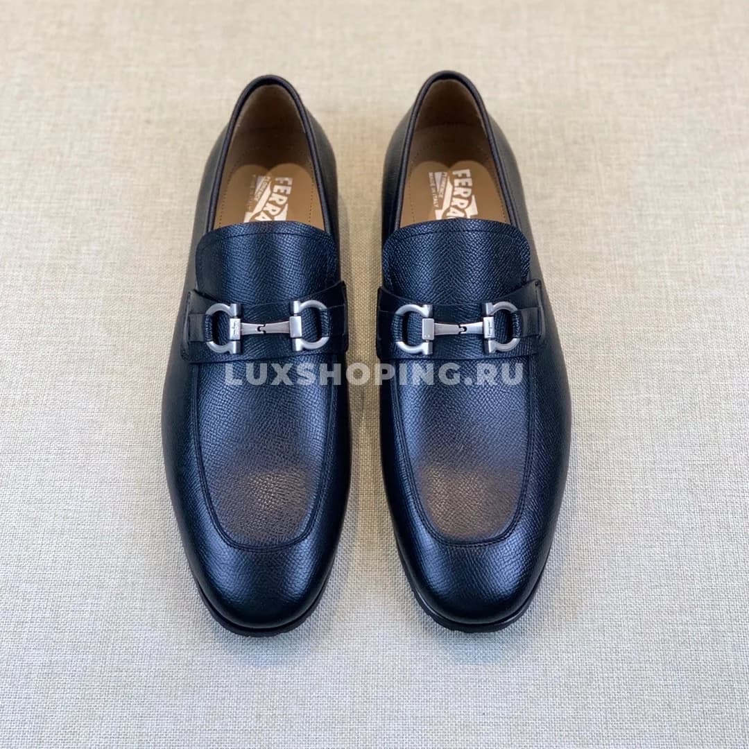 Мужские туфли Ferragamo черные, гладкая кожа - фото 2