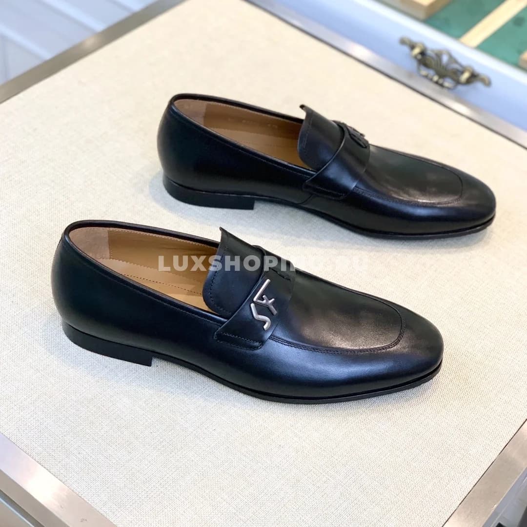 Мужские туфли Ferragamo черные, гладкие - фото 4