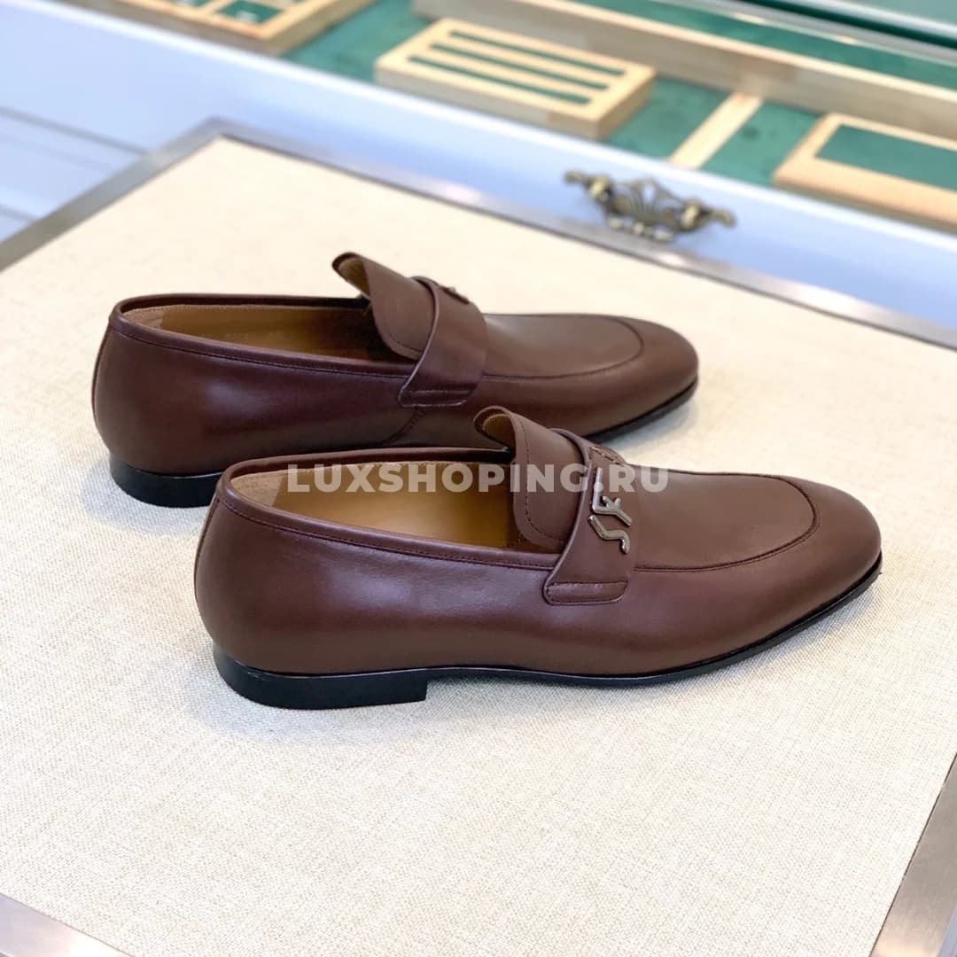 Мужские туфли Ferragamo коричневые, гладкие - фото 2