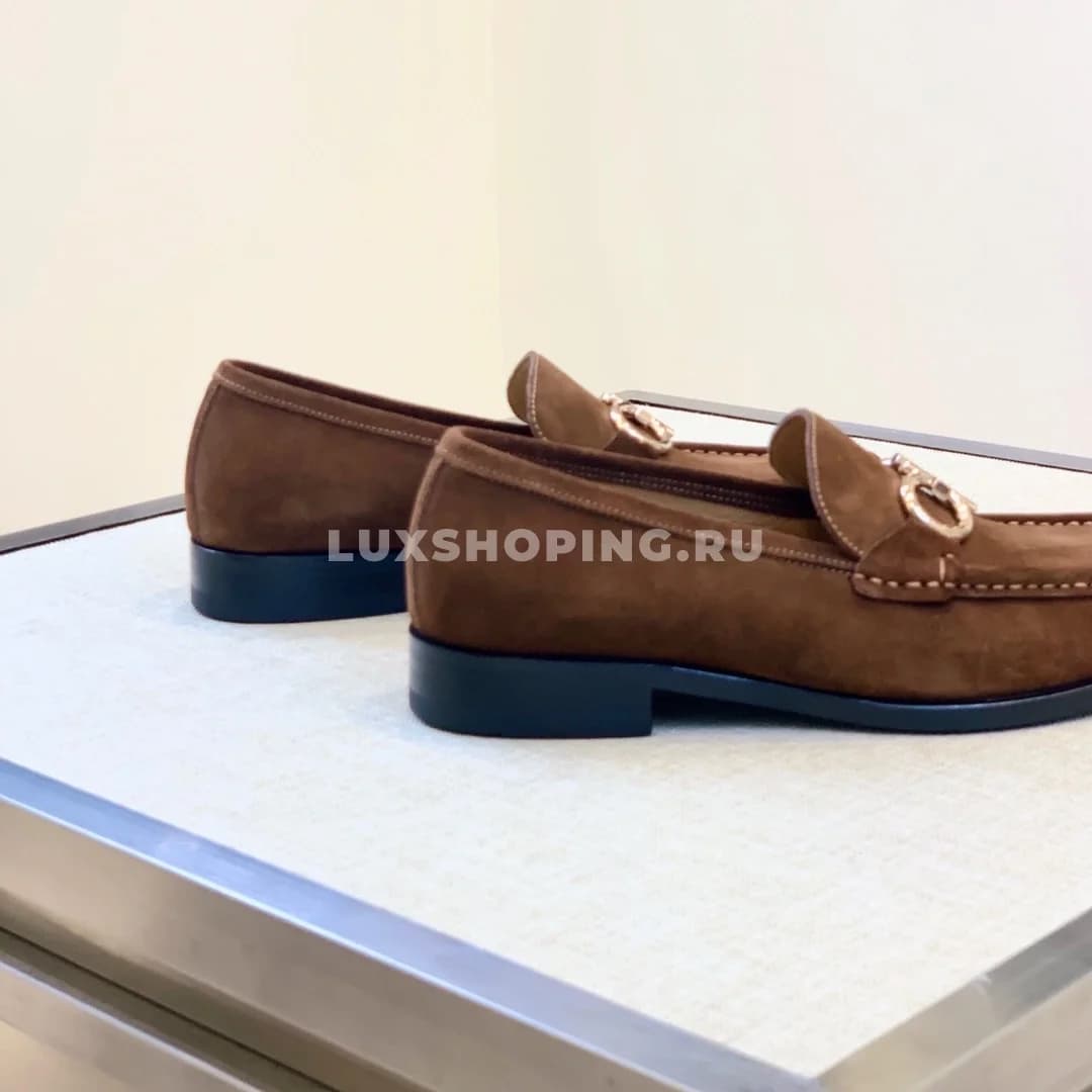 Мужские мокасины Ferragamo коричневые, замшевые - фото 6