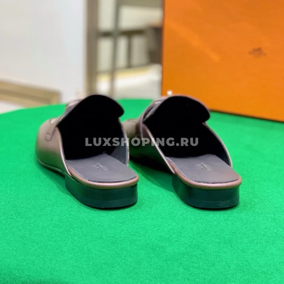 Сабо Hermes крокодиловые коричневые - фото 3