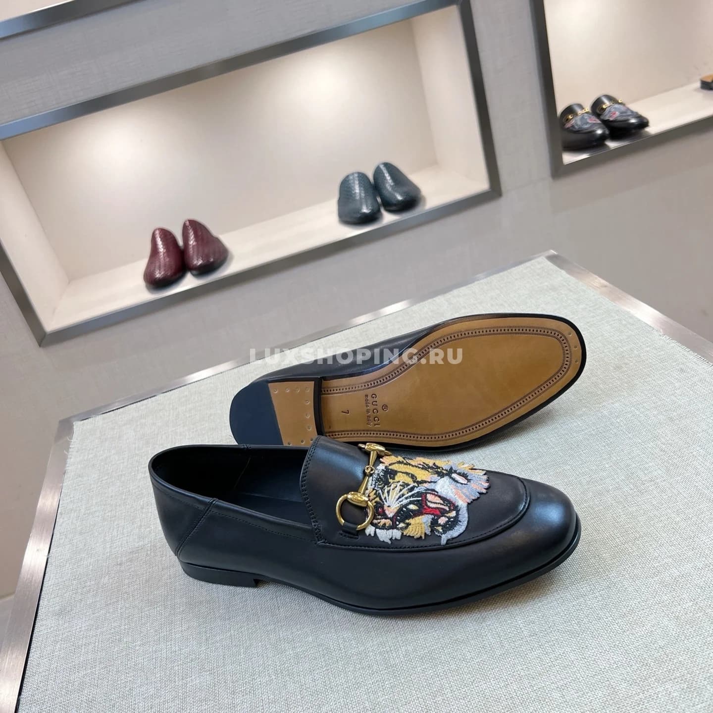 Мокасины Gucci черные с тигром - фото 5