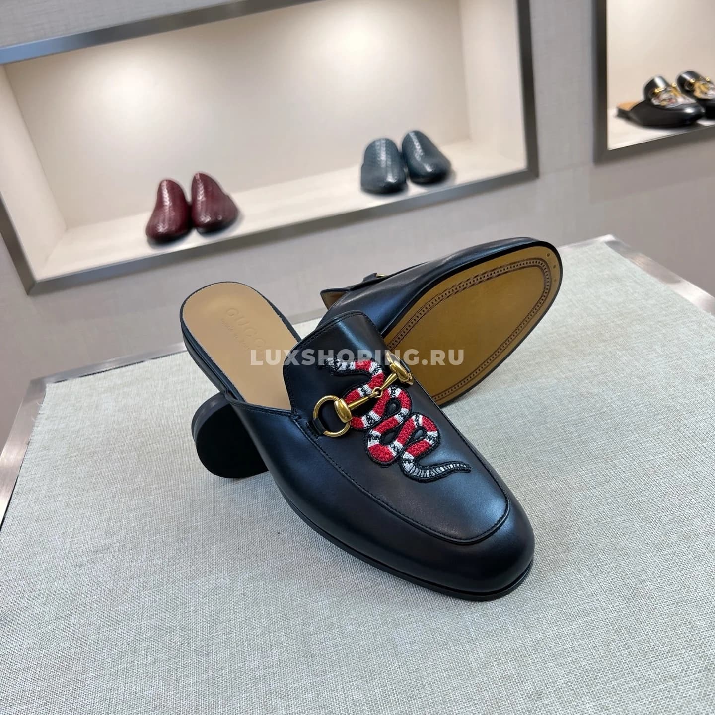 Сабо Gucci черные со змеей - фото 3