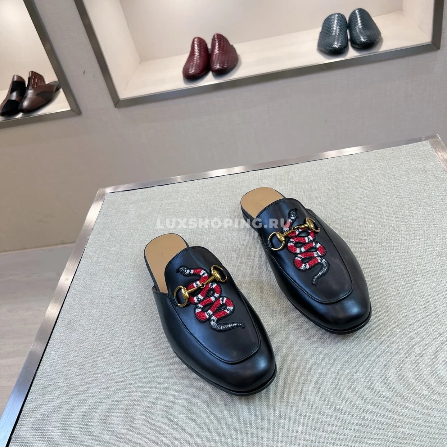 Сабо Gucci черные со змеей - фото 5