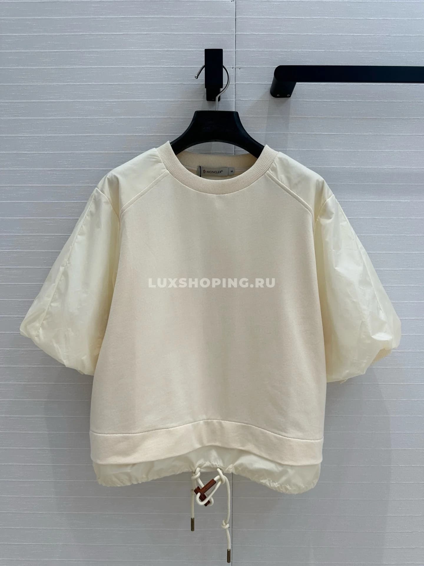 Moncler  хлопковая блуза рукавами-фонариками белая - фото 2