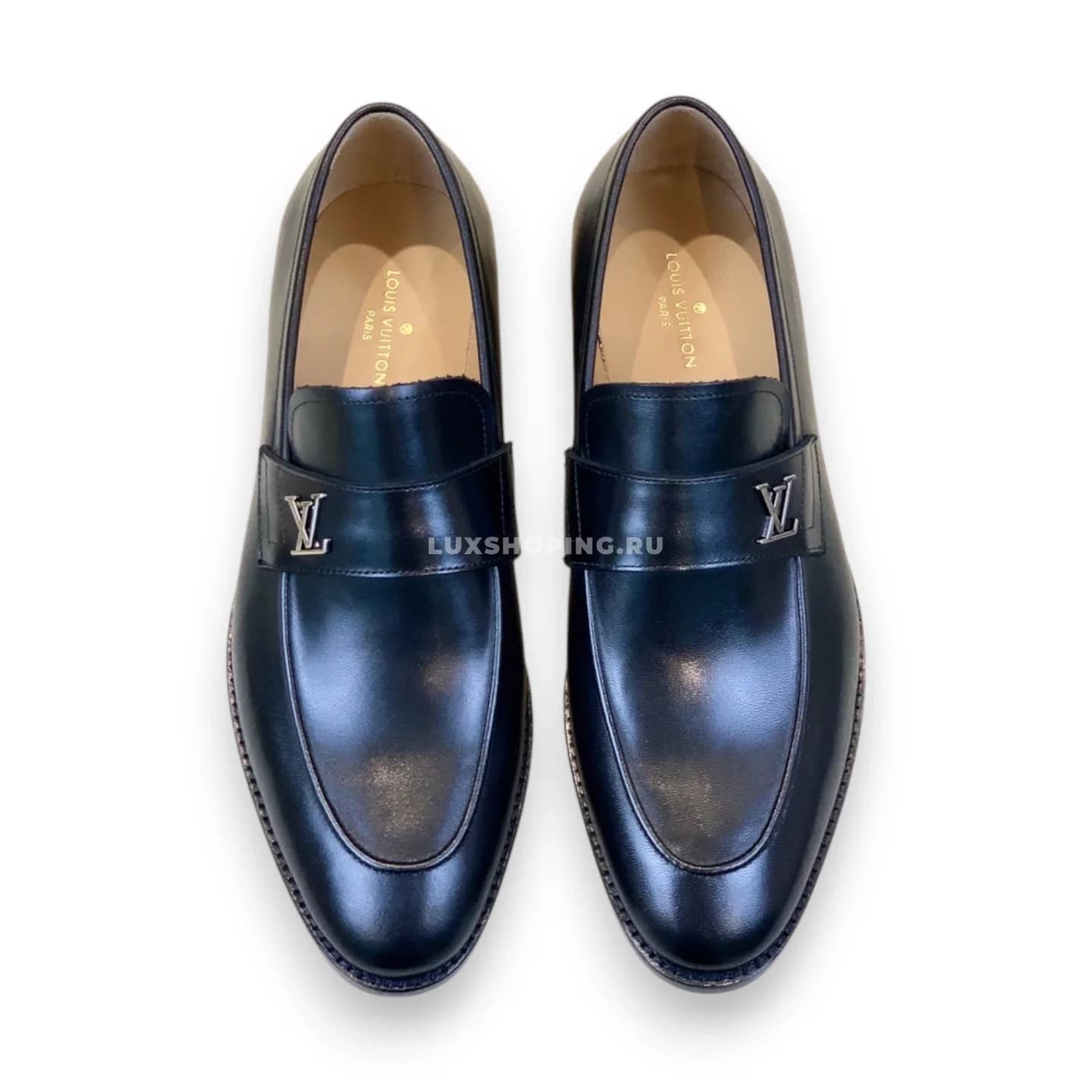 Лоферы Louis Vuitton с пряжкой и лого черные