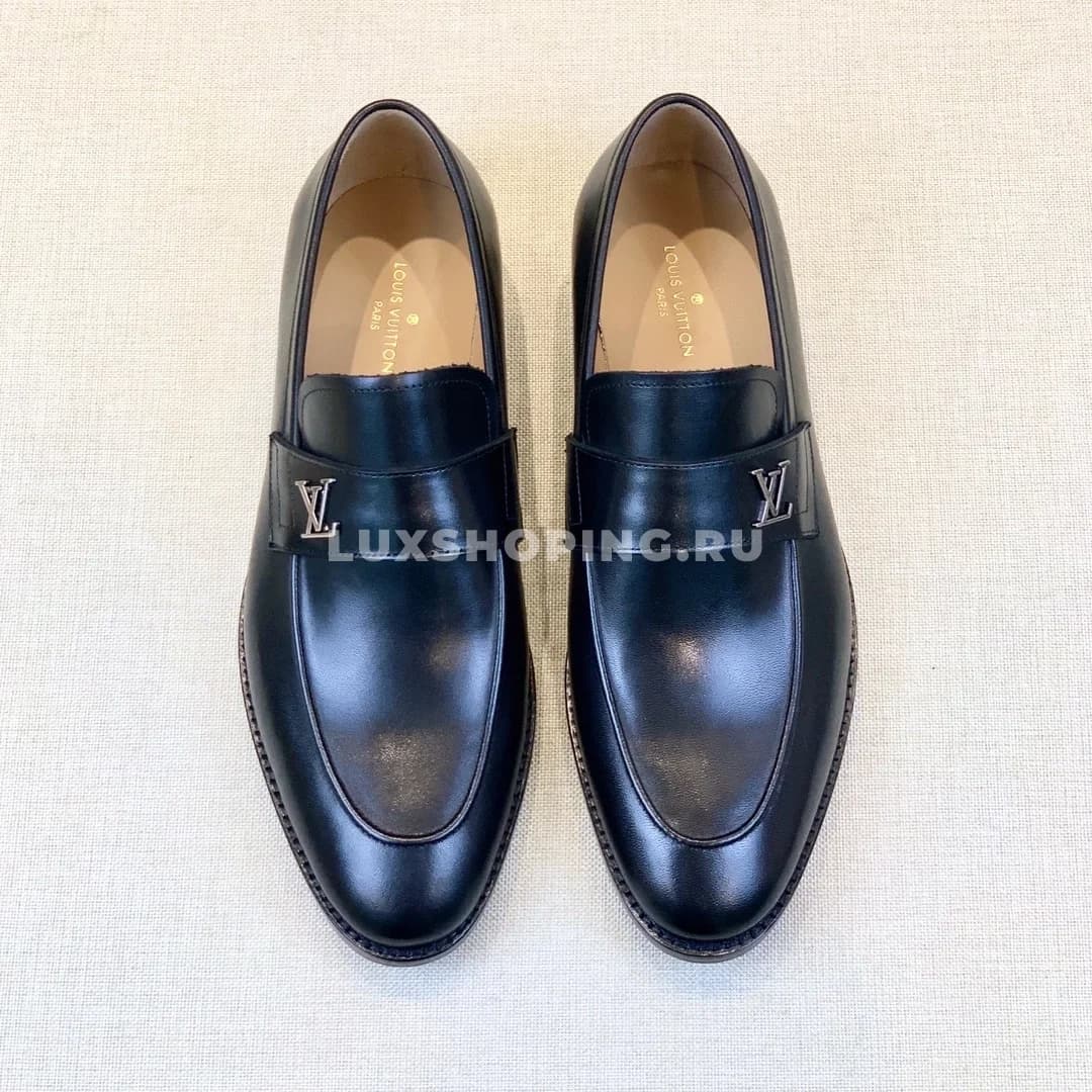 Лоферы Louis Vuitton с пряжкой и лого черные - фото 5