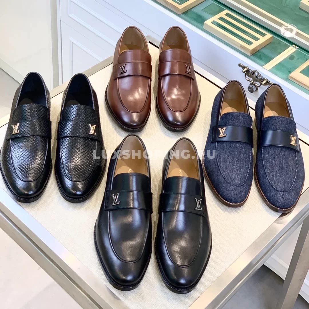 Лоферы Louis Vuitton с пряжкой и лого джинсовые - фото 2