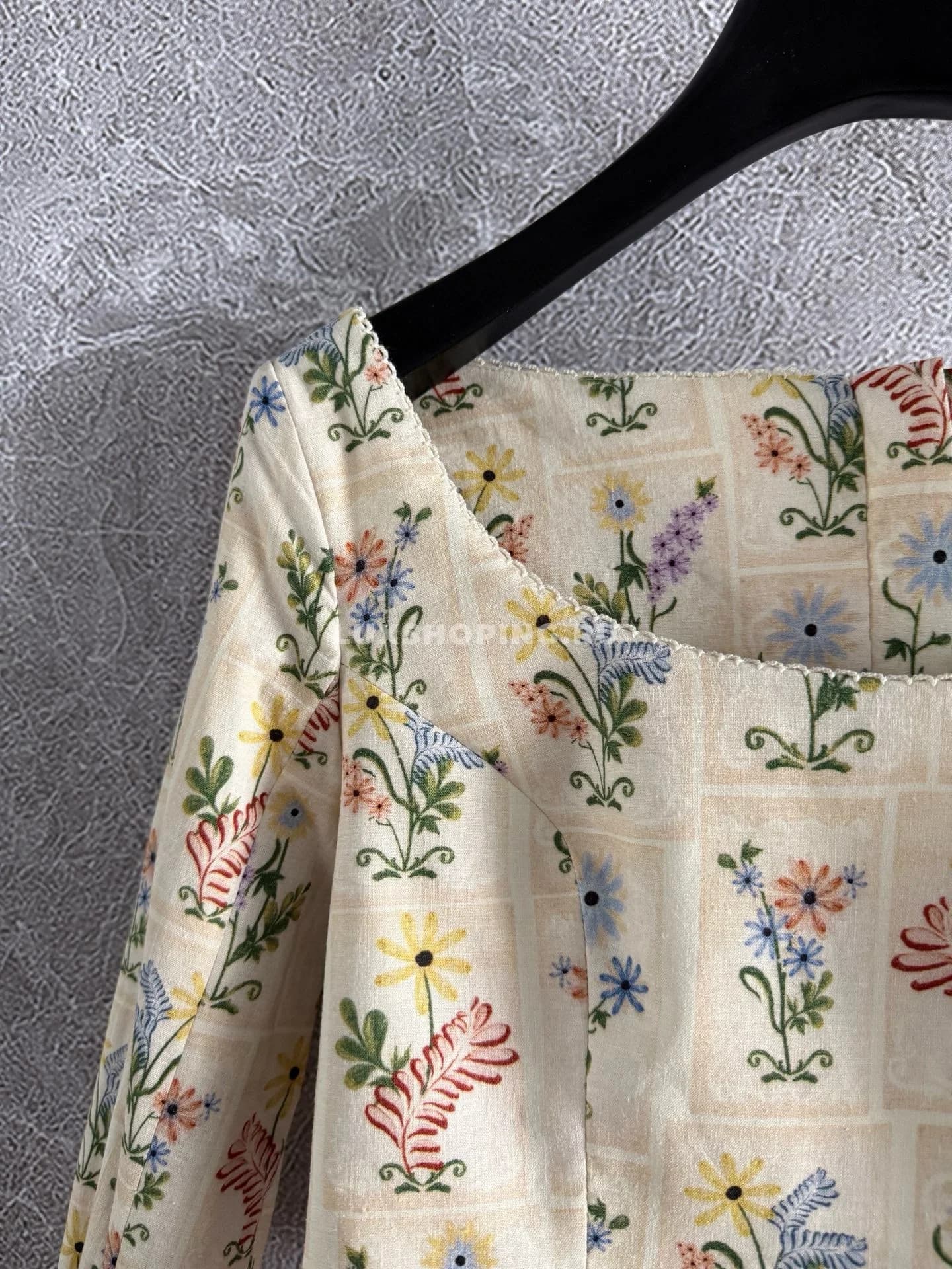 Цветочная короткая блуза из льна Agua - фото 5