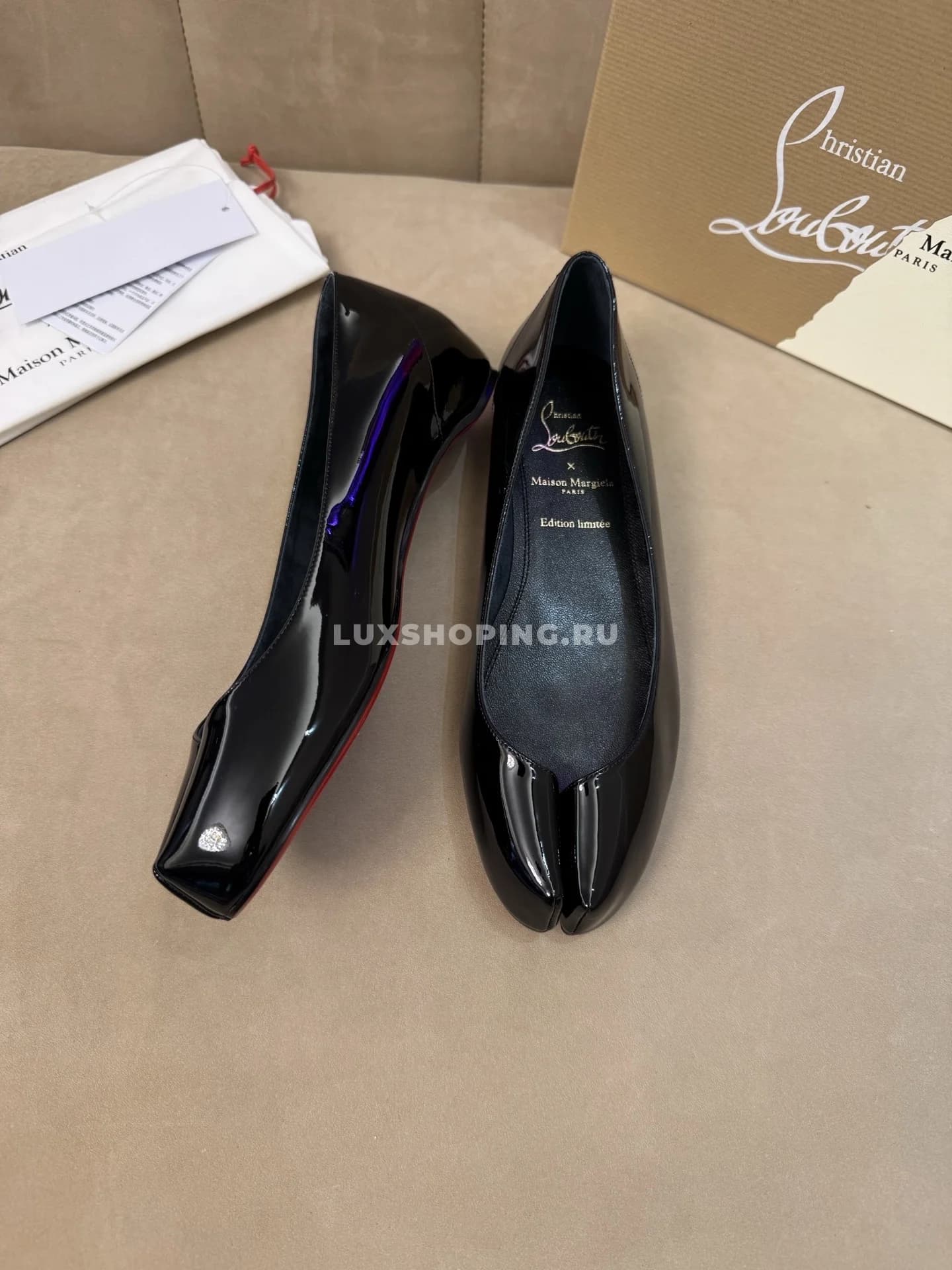 Балетки Margiela с раздвоенным носком черные - фото 3