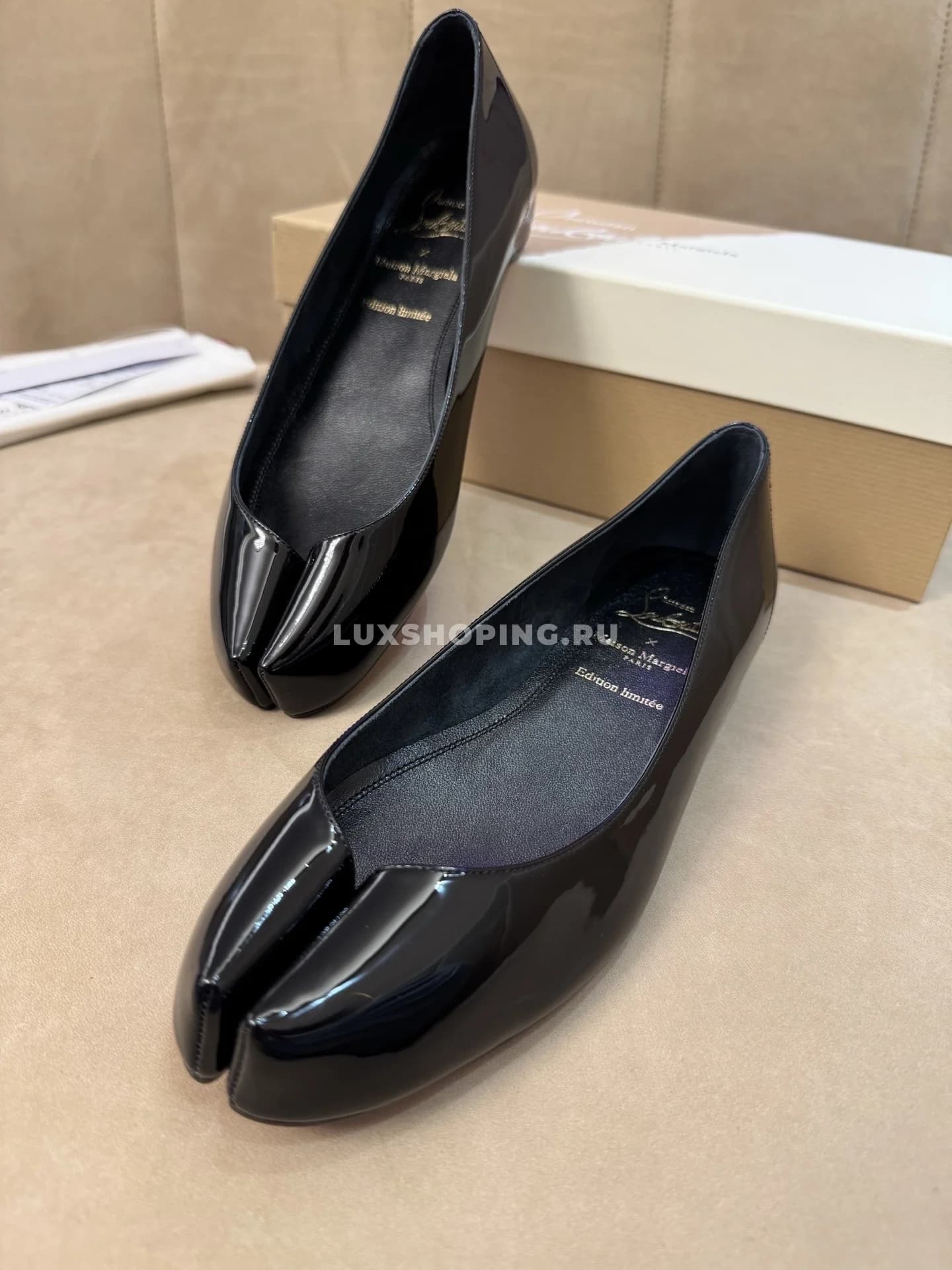 Балетки Margiela с раздвоенным носком черные - фото 4