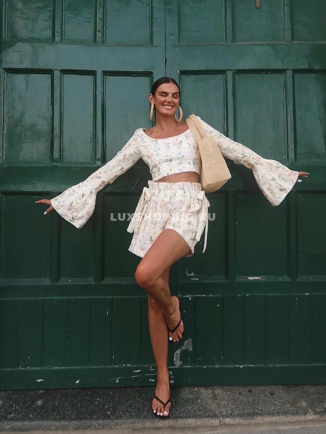 Шорты с цветочным принтом из льна Agua - фото 5