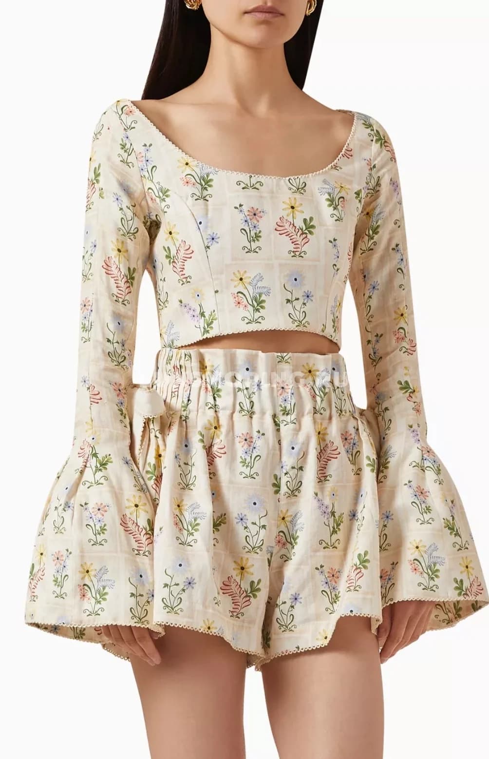 Шорты с цветочным принтом из льна Agua - фото 8